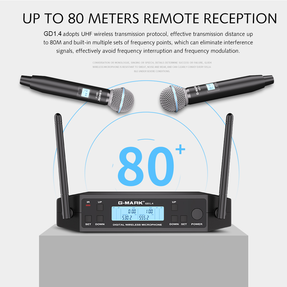 G-MARK GLXD4 Professional UHF  - đánh giá và giá Shure Mic Sm7B