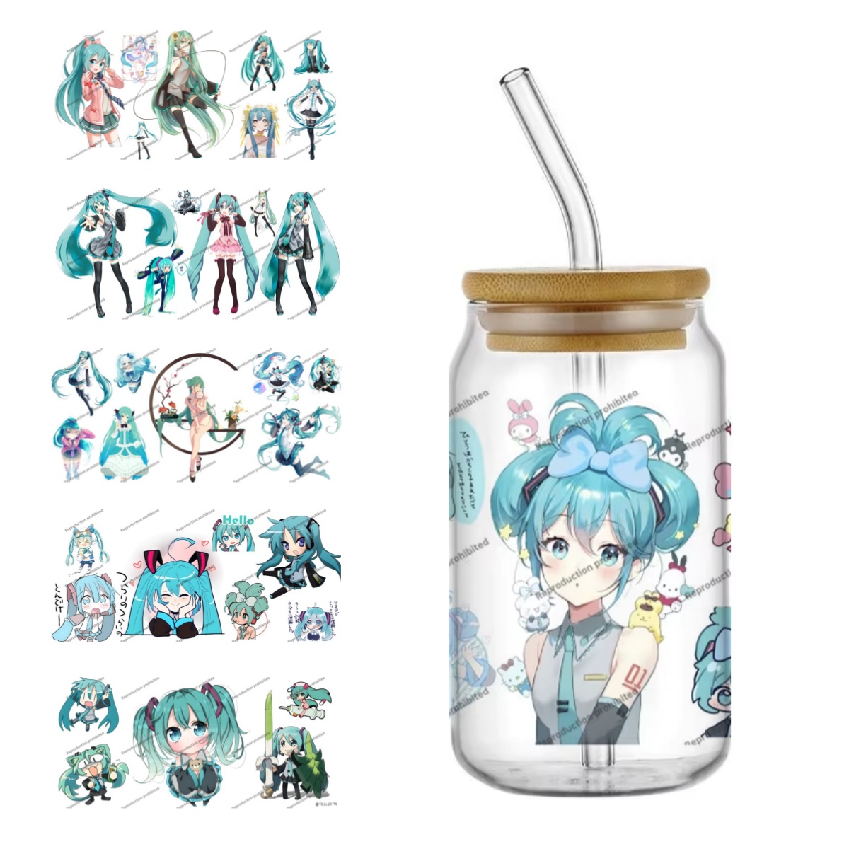 Hatsune Miku UV DTF Cup Wrap 1 - đánh giá và giá Rdta Tank Glass